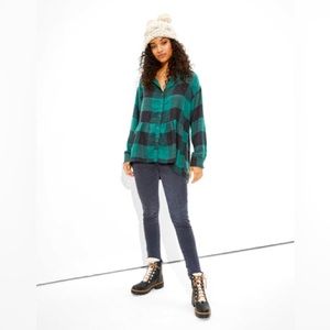 NWOT AEO Peplum Flannel